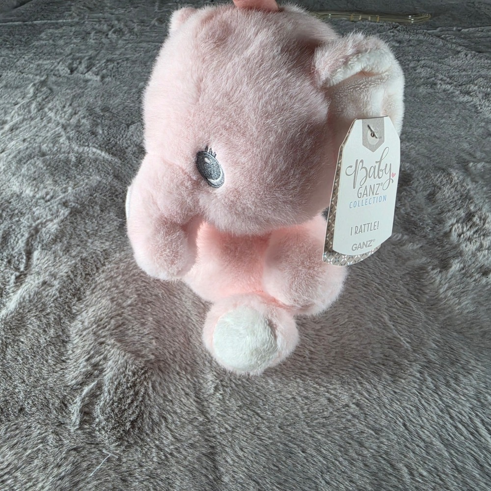 Ganz Darling Elephant Plush Girls OS Pink Baby Rattle Stuffed Animal BG4683 NWT - Picture 2 of 5
